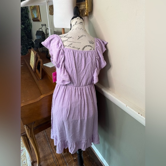 Purple Ruffled Tiered Ruffle Swiss Dot  Dress NWT 58.00 - Picture 7 of 7